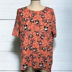 LuLaroe Irma Tunic Minnie Mouse Lic. Disney-Peach/Black/White, Sz XXS